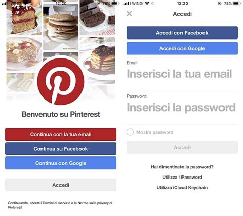 pinterest accedi